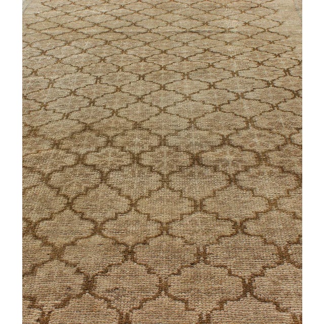 Muted Oushak With All-Over Tribal Design in Light Tones of Taupe and Browns For Sale In Atlanta - Image 6 of 8