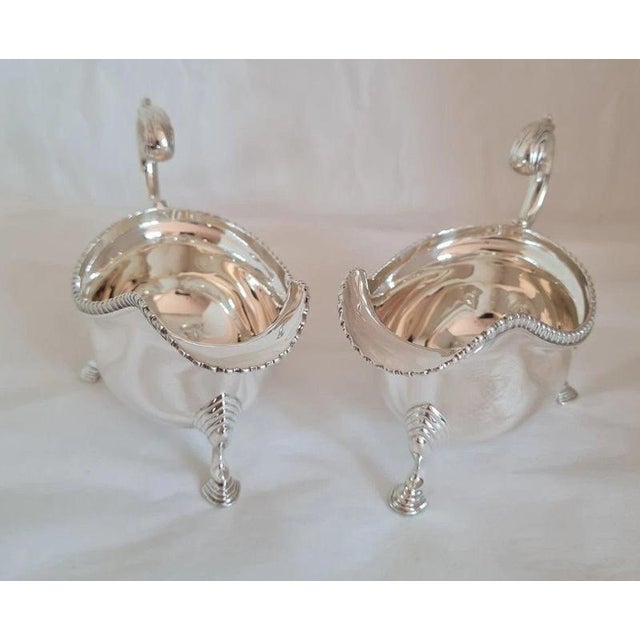 Antique Sterling Silver Sauce Boats from Stokes & Ireland, 1912 For Sale - Image 4 of 12
