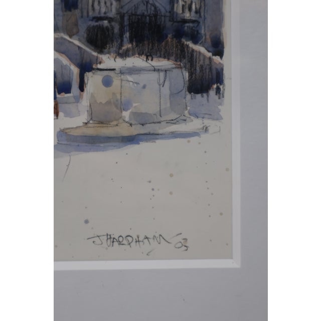 Traditional Jeffrey Harpham “A Meeting at Campo Maria Formosa” 2003 Venice Watercolor For Sale - Image 3 of 14