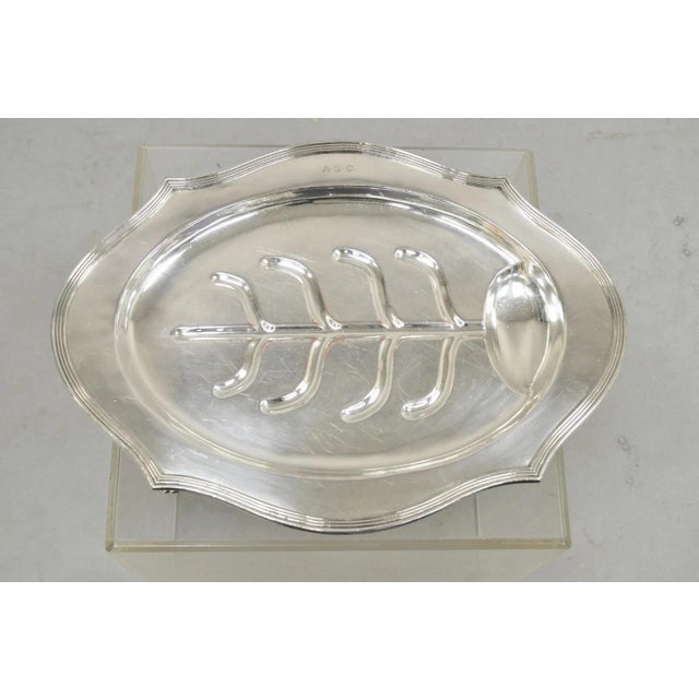 Victorian Vintage English Sheffield Meat Cutlery Serving Platter Tray "Asc" Monogram For Sale - Image 3 of 11