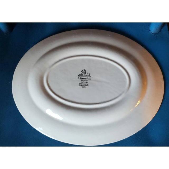 Ceramic Vintage Churchill Blue Willow Georgian Serving Platter, England For Sale - Image 7 of 7