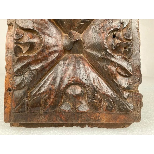 Baroque 17th Century Spanish Carved Walnut Door Panel For Sale - Image 3 of 13