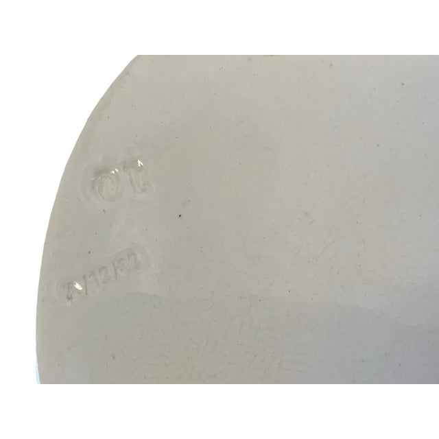 1940s Vintage British Anchor Pottery Co. "Willow" Blue Transferware Oval Serving Platter England 1945 For Sale - Image 5 of 5