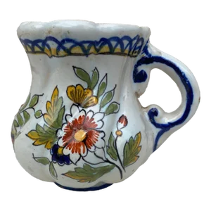 Petite French Faience Handled Pot or Vase Desvres, Circa 1900