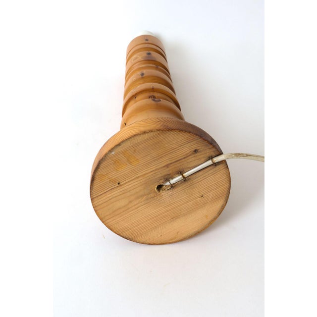 1960s Mid Century Scandinavian Pine Table Lamp For Sale - Image 5 of 8
