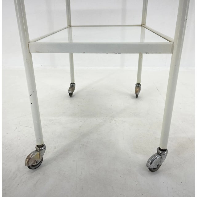 Gold Trolley on Wheels with Opaxite Glass, 1950s For Sale - Image 8 of 11