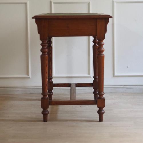 Small Antique Desk or Console Table with Green Leather Top, 1890s For Sale - Image 13 of 18