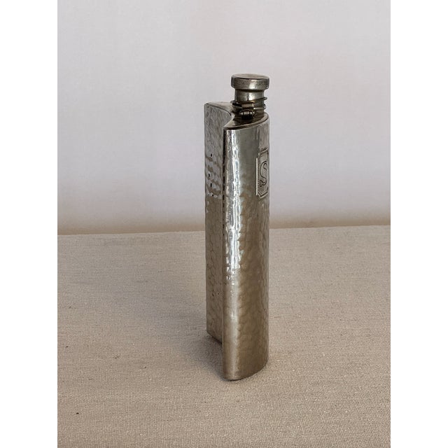 Vintage Chrome Flask With Hammered Finish For Sale - Image 4 of 4