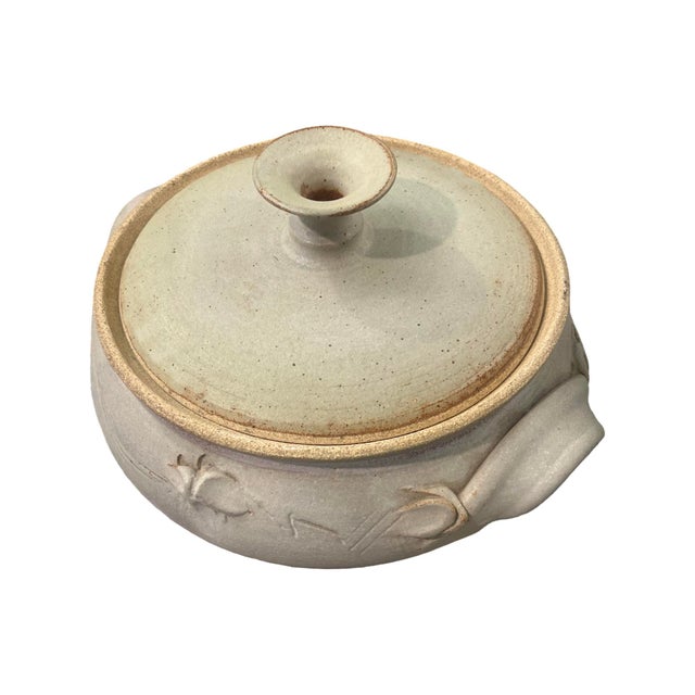 Vintage Mid Century Modern Pottery Lidded Casserole Bowl Ceramic Studio Pottery For Sale - Image 10 of 12