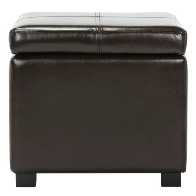 Modern Square Ottoman in Brown & Black For Sale - Image 3 of 10