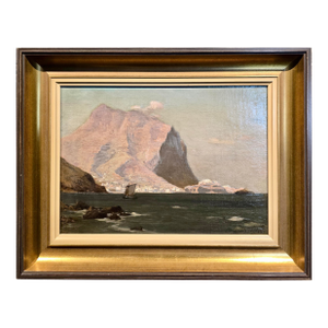 Laurits Holst -19th Century View of Madeira Rocky Coastline in Portugal -Oil Painting