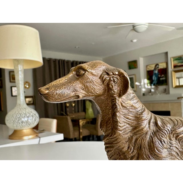 Bronze Sculpture of Borzoi or Russian Wolfhound For Sale - Image 13 of 17