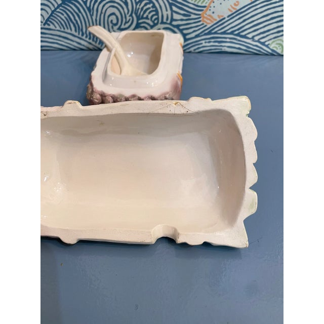 Ceramic 1976 Italian Majolica Asparagus Sauce Tureen For Sale - Image 7 of 8