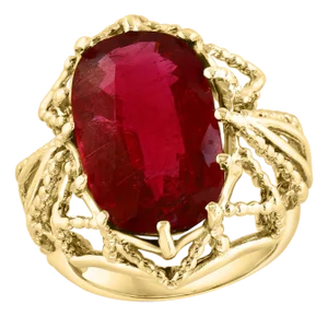 10 Carat Oval Cut Natural Pink Tourmaline 14 Karat Yellow Gold Ring