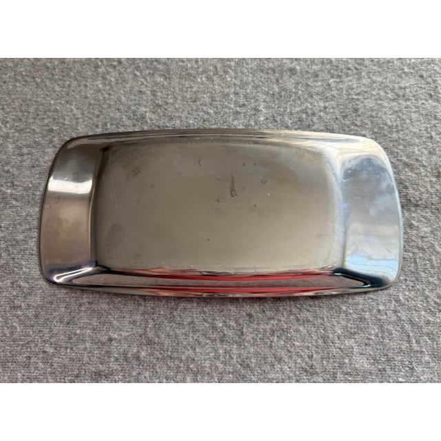 Mid-Century Modern Vintage Cathrineholm Norway Green Strek Enamel Tray 11x5 Mid Century Modern For Sale - Image 3 of 6
