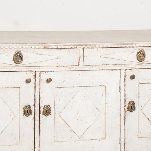 19th Century White Swedish Gustavian Style Sideboard Buffet For Sale - Image 9 of 15