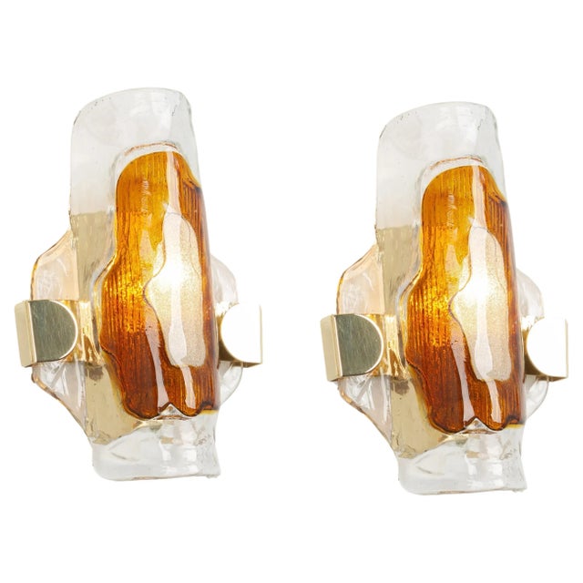 Metal Large Murano Glass Wall Sconce by Barovier & Toso for Hille, Italy, 1970s For Sale - Image 7 of 7