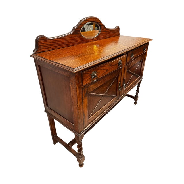 Mid-Century Modern 1980s Oak Sideboard Buffet For Sale - Image 3 of 7