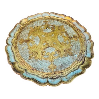 Florentine Wooden Tray, 1970s For Sale