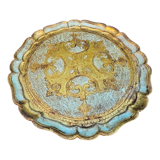 Florentine Wooden Tray, 1970s For Sale