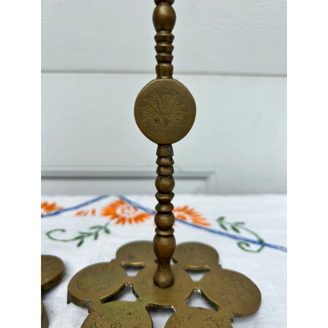 Mid 20th Century Brass Lotus Taper Candle Holders a Pair Chairish