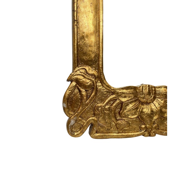 Large Art Nouveau Style Mirror in Gilded Wood, 1960s For Sale - Image 3 of 11