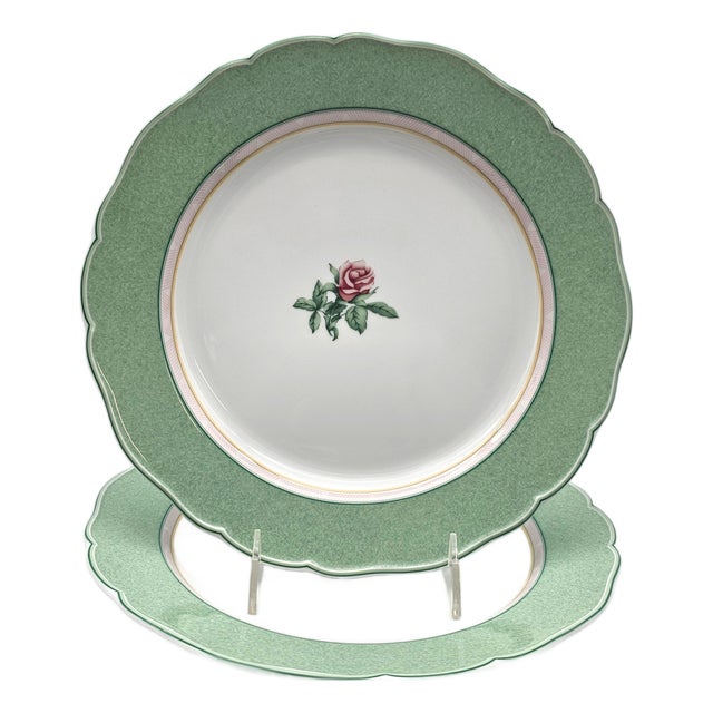 Contemporary Wedgwood English Cottage Mist Dinner Plates, Pair For Sale