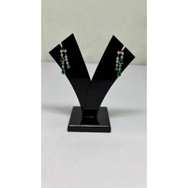 Early 21st Century 18k Gold Diamond 0.30ct Emerald Stud Earrings, New Creation, Pair For Sale - Image 5 of 6