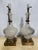A pair of grey and white alabaster marble in a baluster form bronze mounted. The alabaster is natural, so both pairs are...