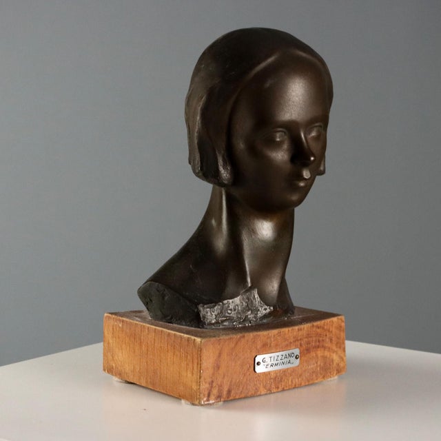 Metal Giovanni Tizzano, Bust, 20th Century, Bronze For Sale - Image 7 of 7