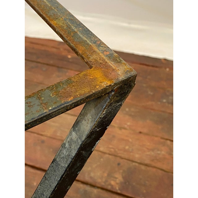 Metal Patinated Square Stock Steel Saw Buck Console Table For Sale - Image 7 of 11
