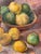 Vintage Oil Painting Still Life With Apples & Lemons, 1984 For Sale - Image 11 of 13