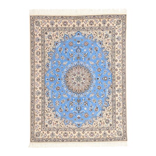 Signed Habibian Persian Nain 6La Kork-Silk Rug - 05'01 X 06'08 For Sale