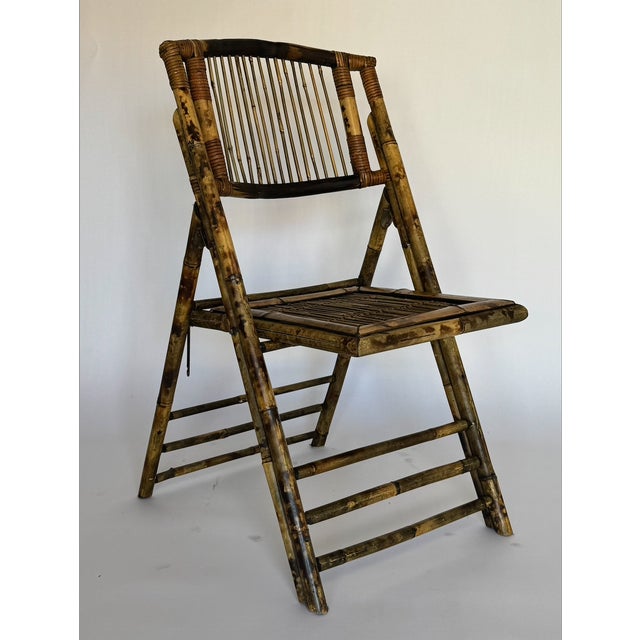 American 1900s Antique Folding Bamboo Chairs, Pair For Sale - Image 3 of 7