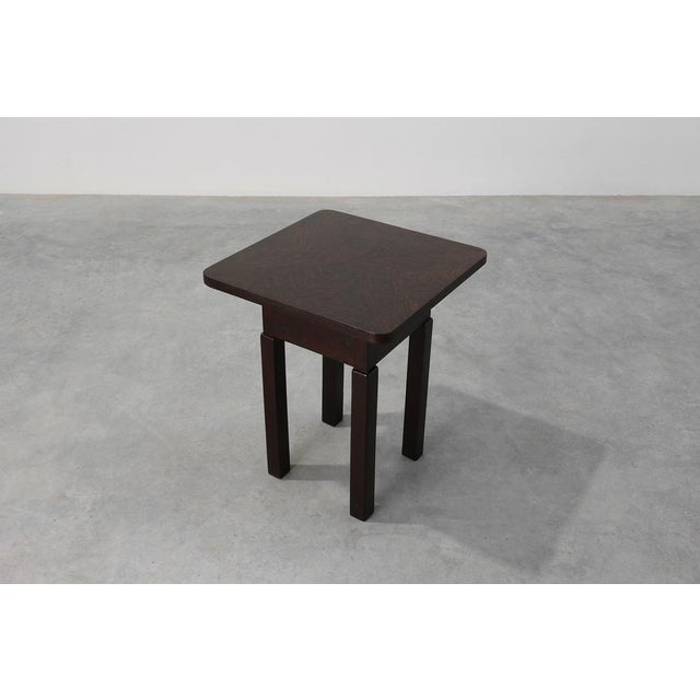 Art Deco Square Oak Side Table, France, 1920s For Sale - Image 4 of 11