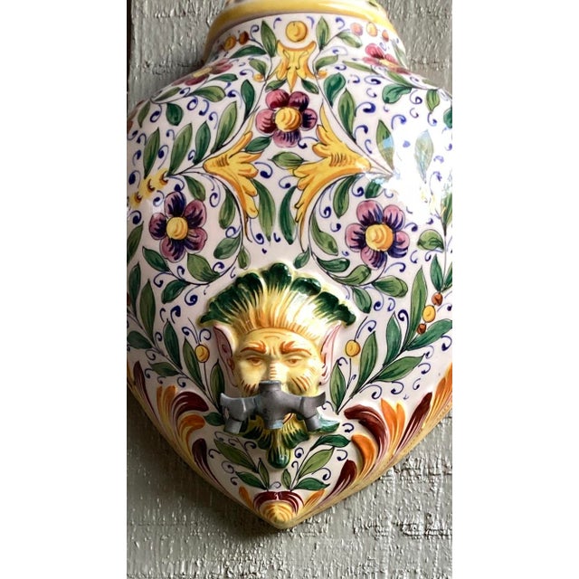 1970s Deruta Majolica Italian Hanging Lavabo Fountain Wall Pocket With ...