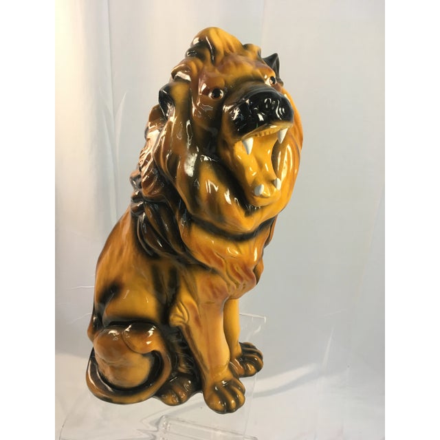 Vintage Ceramic Lion For Sale - Image 9 of 9