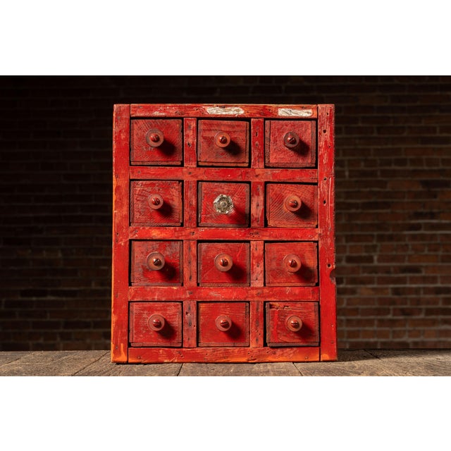 C. 1950 Shop-Made Hercules Explosives Small Parts Cabinet For Sale - Image 4 of 8
