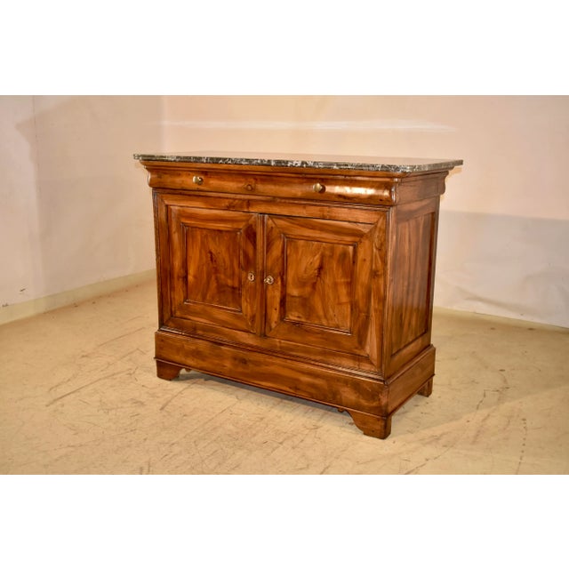 19th Century French Walnut Buffet With Marble Top For Sale - Image 4 of 8