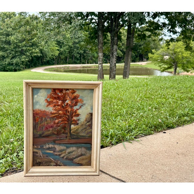 Early 20th Century Walter Clark Autumn Pastoral Scene Framed Impressionist Oil Painting For Sale - Image 15 of 15
