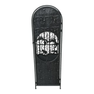 1990s Boho Chic Tropical Palm Tree & Elephant Wine Tower For Sale