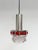 Chrome with Red Glass Ceiling Lamp attributed to Raak Design Team for Massive Lighting, 1960s For Sale - Image 6 of 12