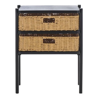 Rozalyn 2 Drawer Accent Table in Matte Black For Sale