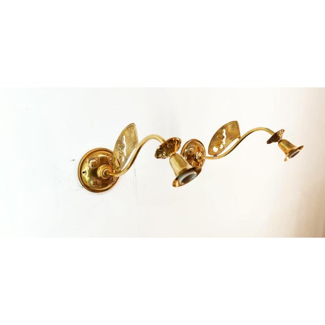 Brass Arm Wall Light with Decorations For Sale - Image 15 of 18
