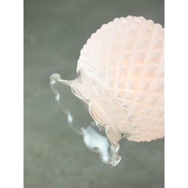 Mid-Century Italian Table Lamp in Brass and Etched Glass For Sale - Image 5 of 12