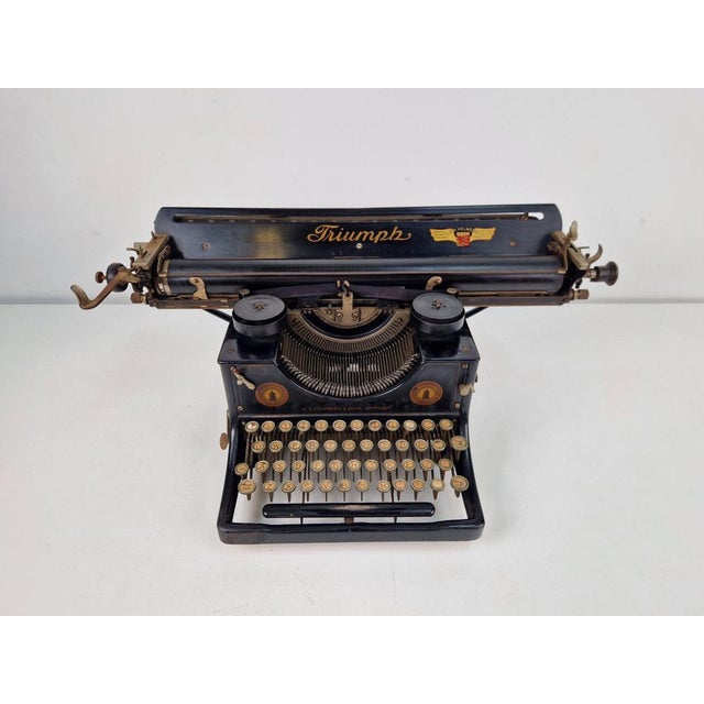 Vintage German Truimph Typewriter in Metal and Steel, 1920 For Sale - Image 3 of 14