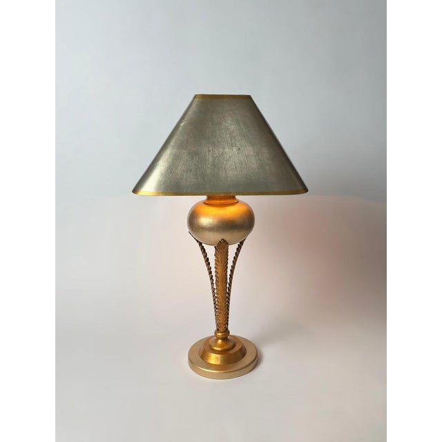 Gilded Palm Tree Lamp by Lam Lee, 1980 For Sale - Image 3 of 10