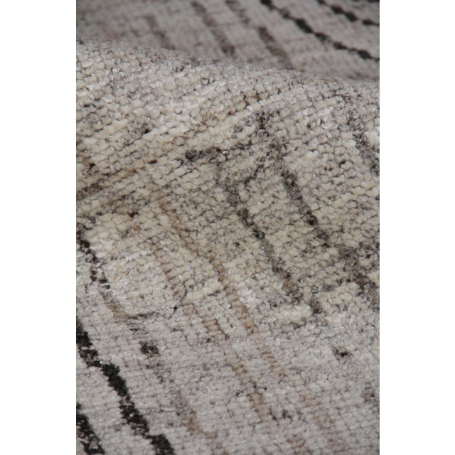 Adrian Hand knotted Wool/Bamboo/Silk Ivory/Gray/Beige Rug-6'x9" For Sale In Los Angeles - Image 6 of 9