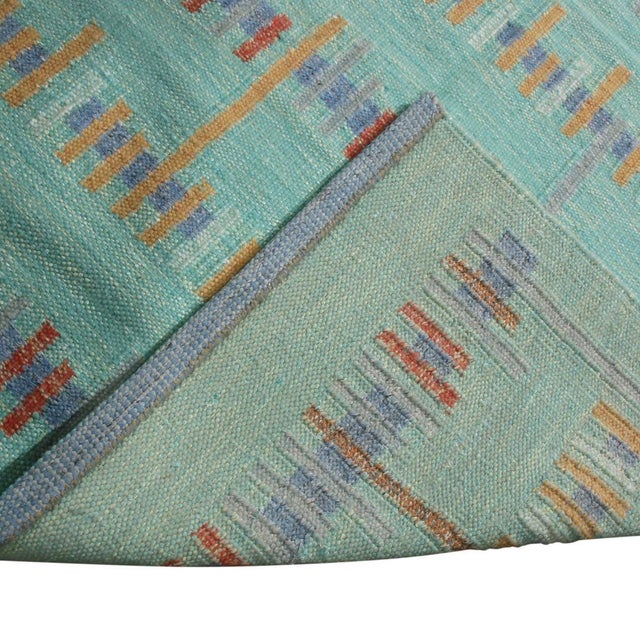 Rug & Kilim's Scandinavian Seafoam Green Blue Wool Rug 9x12 For Sale In New York - Image 6 of 6