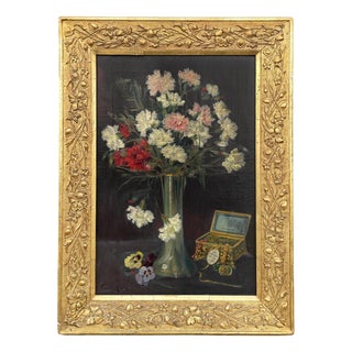 Margit Kereztes, Flower Bouquet, Early 1900s, Oil on Canvas, Framed For Sale